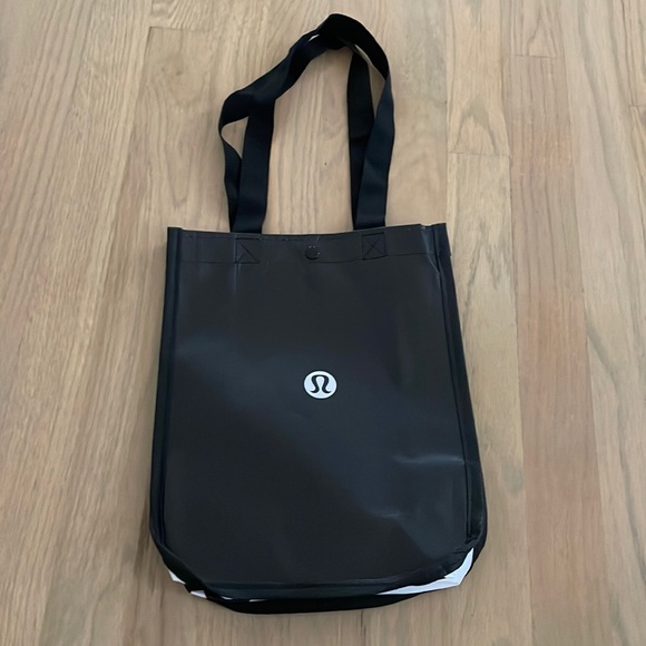 lululemon athletica Handbags - 3 for $15! Lululemon Shopping Bag Black and White logo Smallest Size Tote